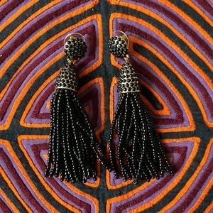 Baublebar black tassel earrings